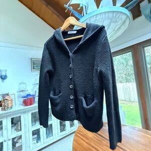 MISSLOOK Black Knit Hooded Cardigan